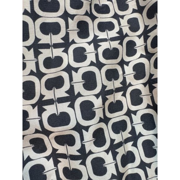 Vintage Vision Apparel Straight Satin Pants Womens Size 8 Tan Black Geometric - Picture 4 of 12